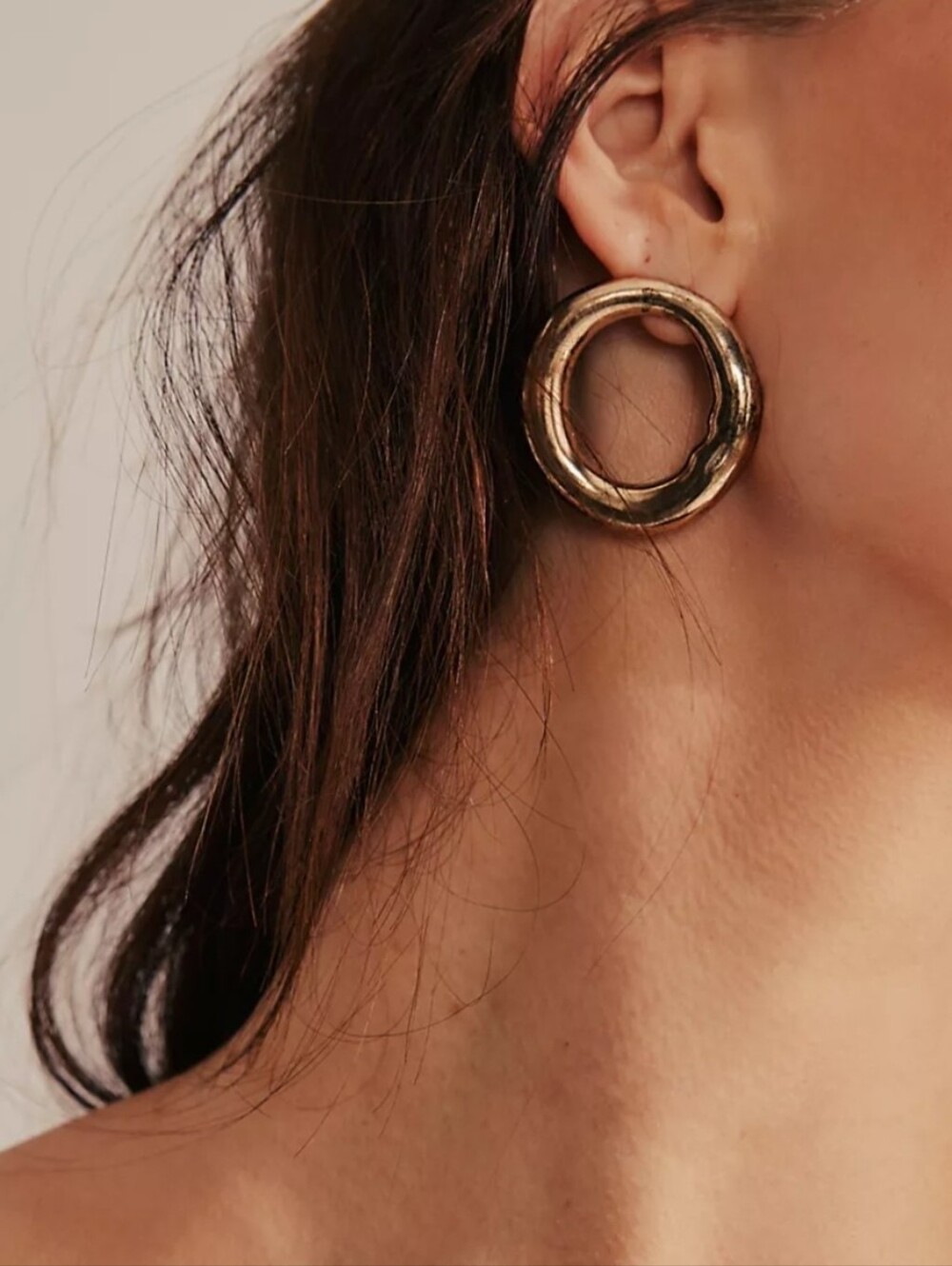 Free People Gold-Tone Hoop Earrings NWT